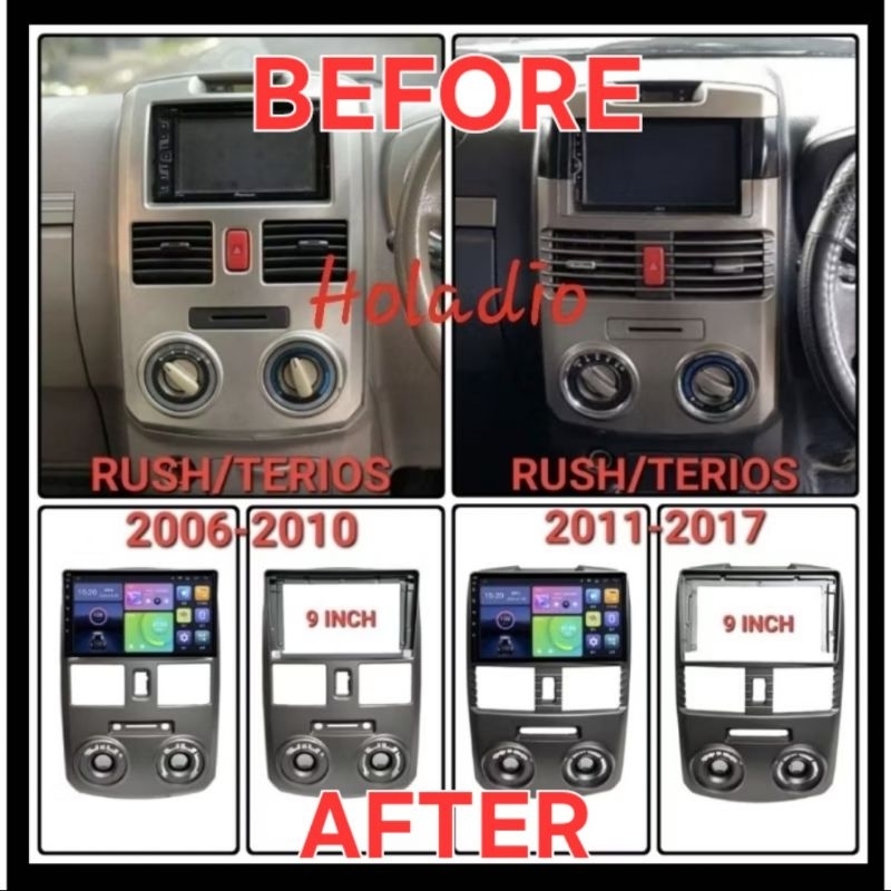 FRAME HEAD UNIT ANDROID 9" RUSH / TERIOS 2006 - 2017