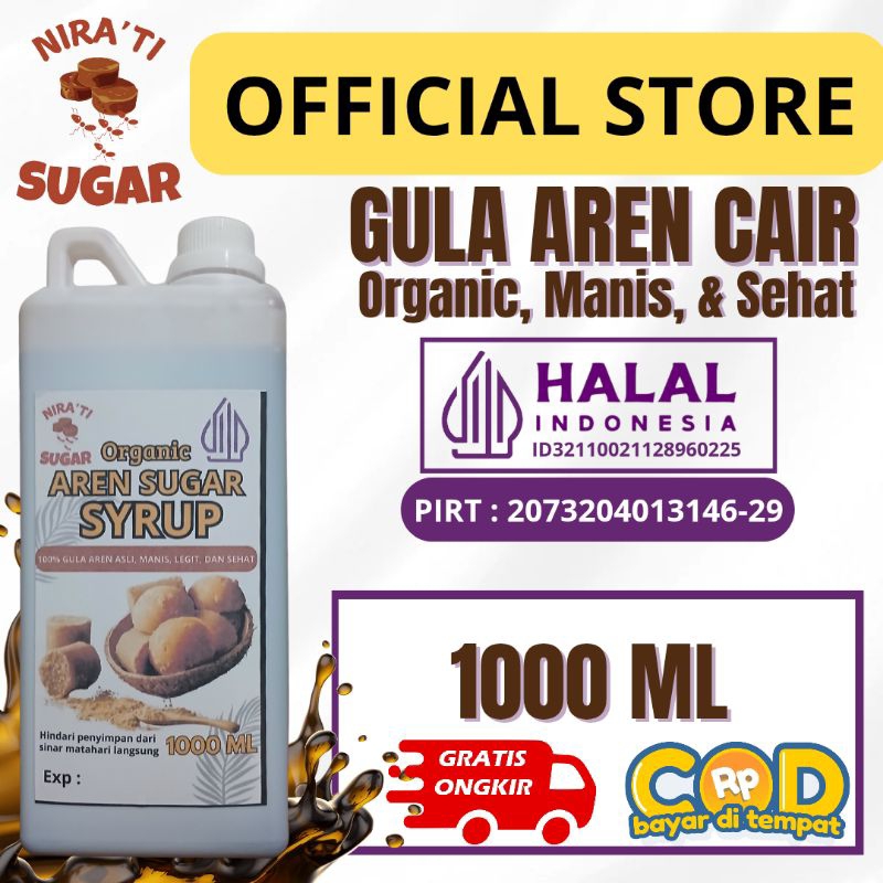 

Nira'ti Sugar - Gula Aren cair Premium 1000 ML 100% Dari Gula Aren Murni