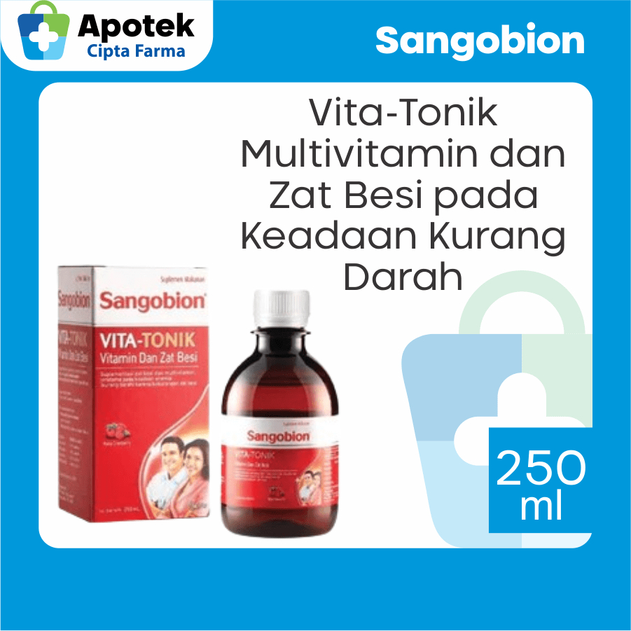 Sangobion Vita Tonik Cranberry Sangobion Sirup Multi Vitamin Multivitamin dan Mineral Vitamin Zat Be