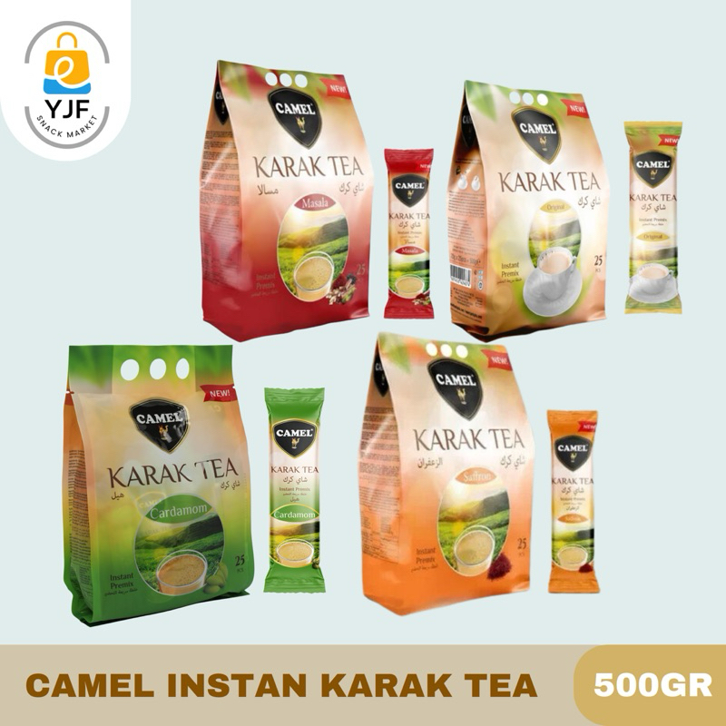 

Camel Karak Tea PACK / Teh Susu Turkey / Karak Tea Turkey BPOM rasa Masala / Cardamom / Safron / Original - 500g 25PCS