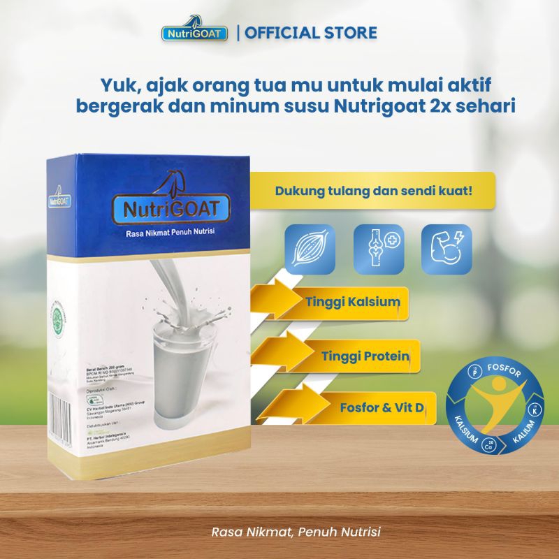 

Nutrigoat susu kambing etawa bubuk Original atasi nyeri sendi - 200 gr