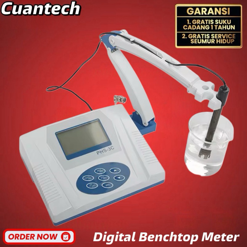 Digital benchtop pH meter & temperature (pH dan suhu)