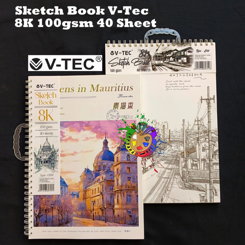 

V-TEC Sketchbook Spiral 100 GSM - 8K (25,7x36,6cm)