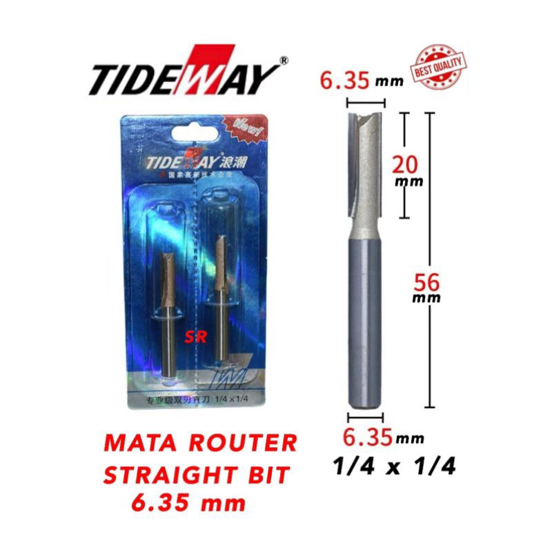 Mata Router/ Profil Lurus 6 mm/ Straight Bits TIDEWAY