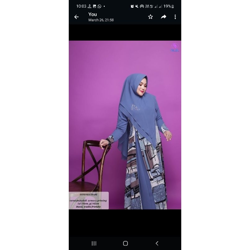 ESTONIA SYARI BY IRNA/GAMIS SYARI PRINTING/DENIM