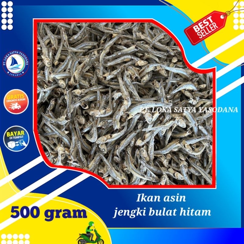 

ikan asin teri jengki bulat hitam 500gram