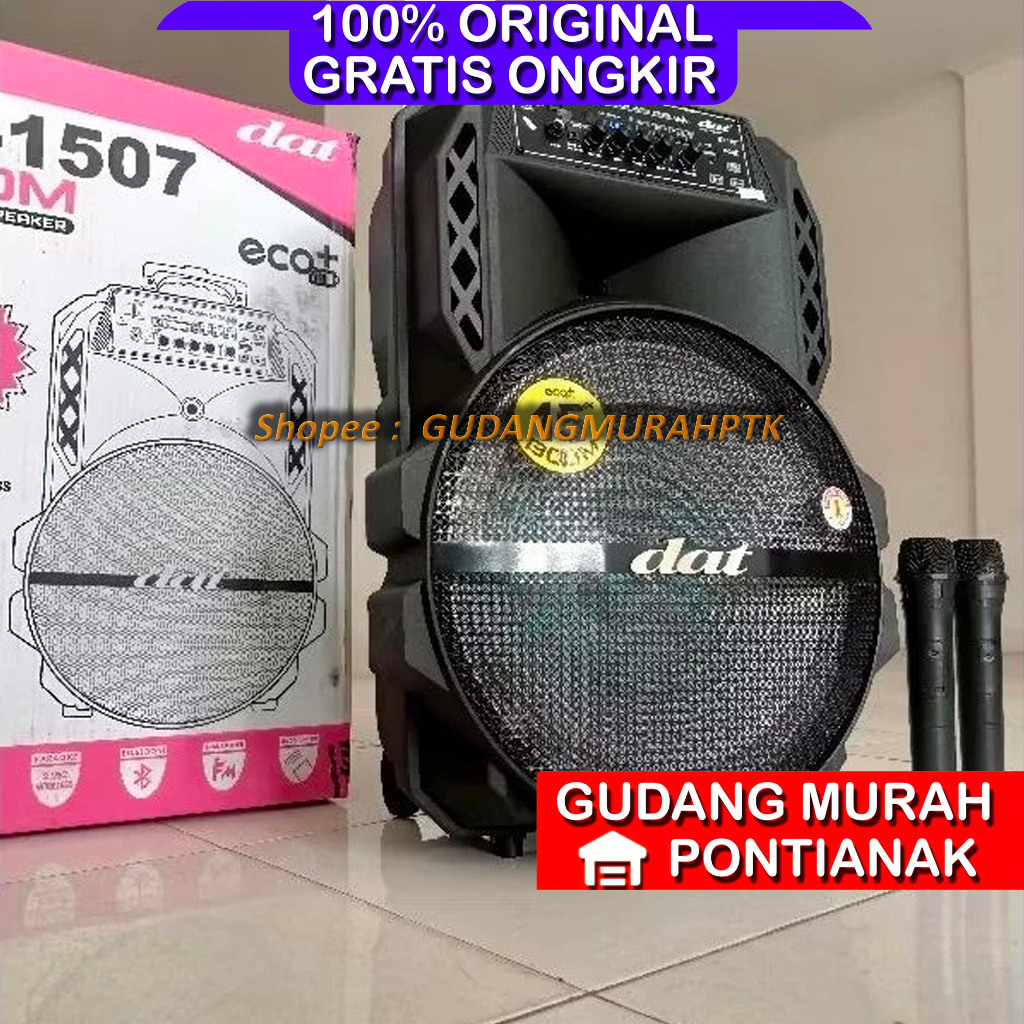 Speaker Bluetooth Portable 15 inch DAT DT 1507 BOOM Wireless Salon DT1507 15" Pengeras suara ampli