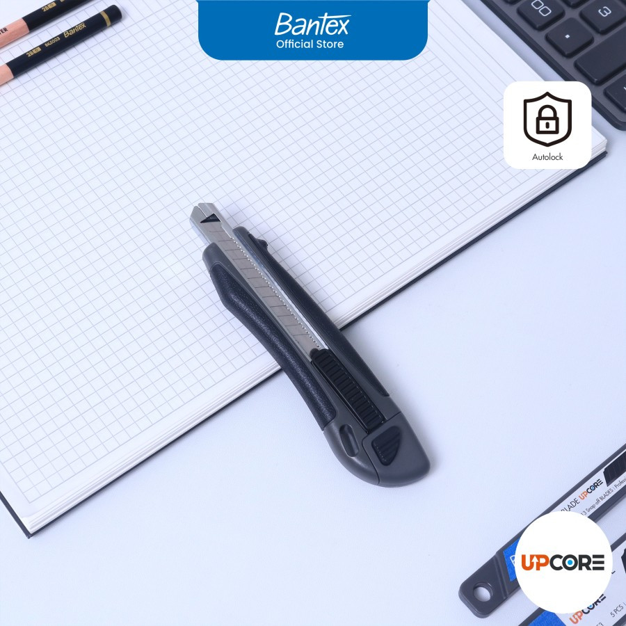 

Bantex Cutter Kecil Pemotong Kertas Comfort Grip Pisau Baja SK5 AutoLock # BD5122