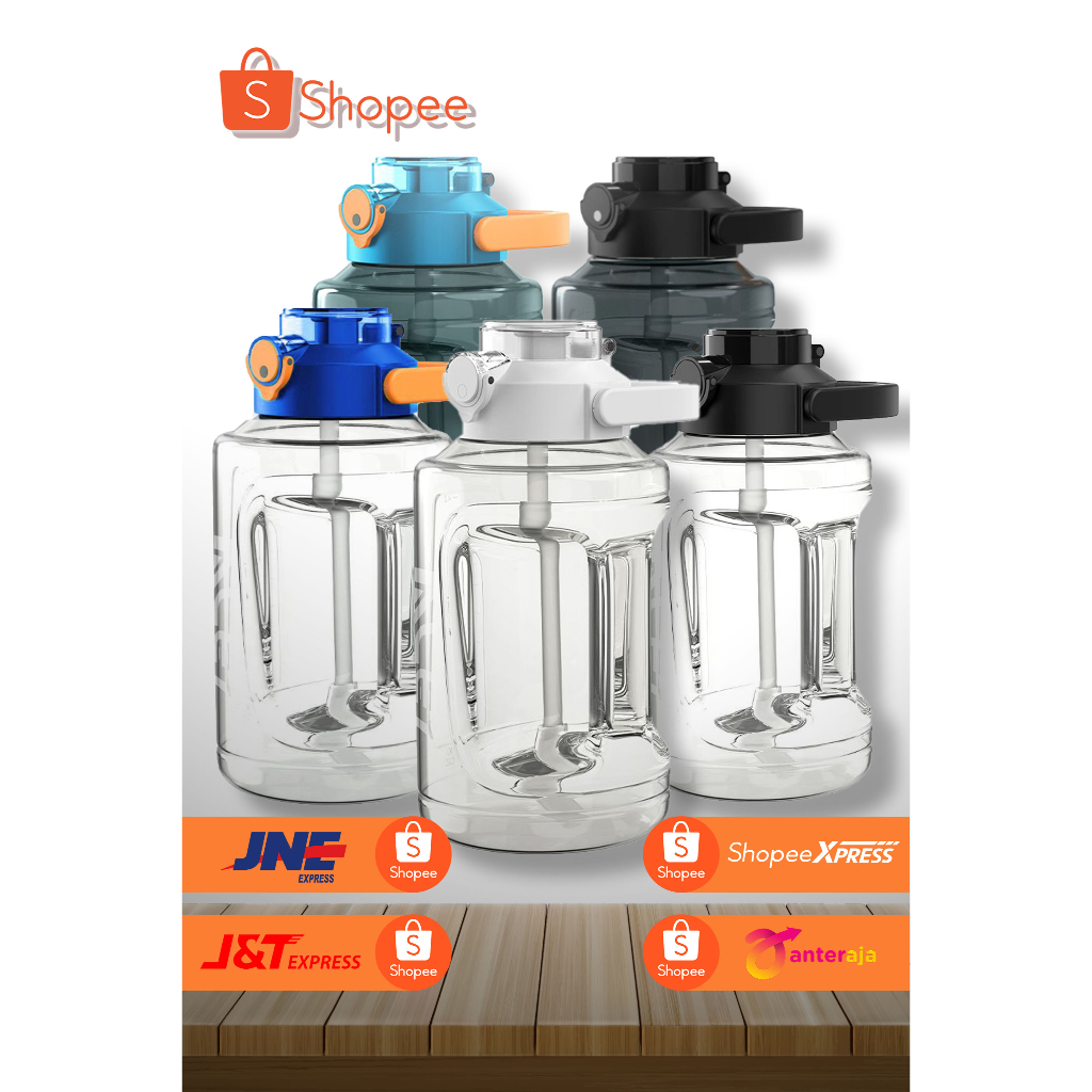 Botol Minum Jumbo 2 Liter Tumbler Gym Viral Bening BPA Free Tritan Tahan Panas