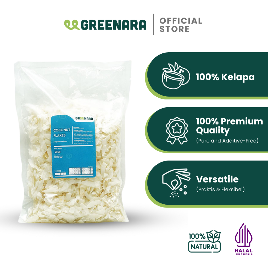 

Greenara - Kelapa Serut 250gr / Coconut Flakes Unsweetened