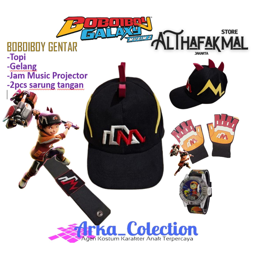 TOPI BOBOIBOY GENTAR LOGO BORDIR SARUNG TANGAN GENTAR TERBAIK