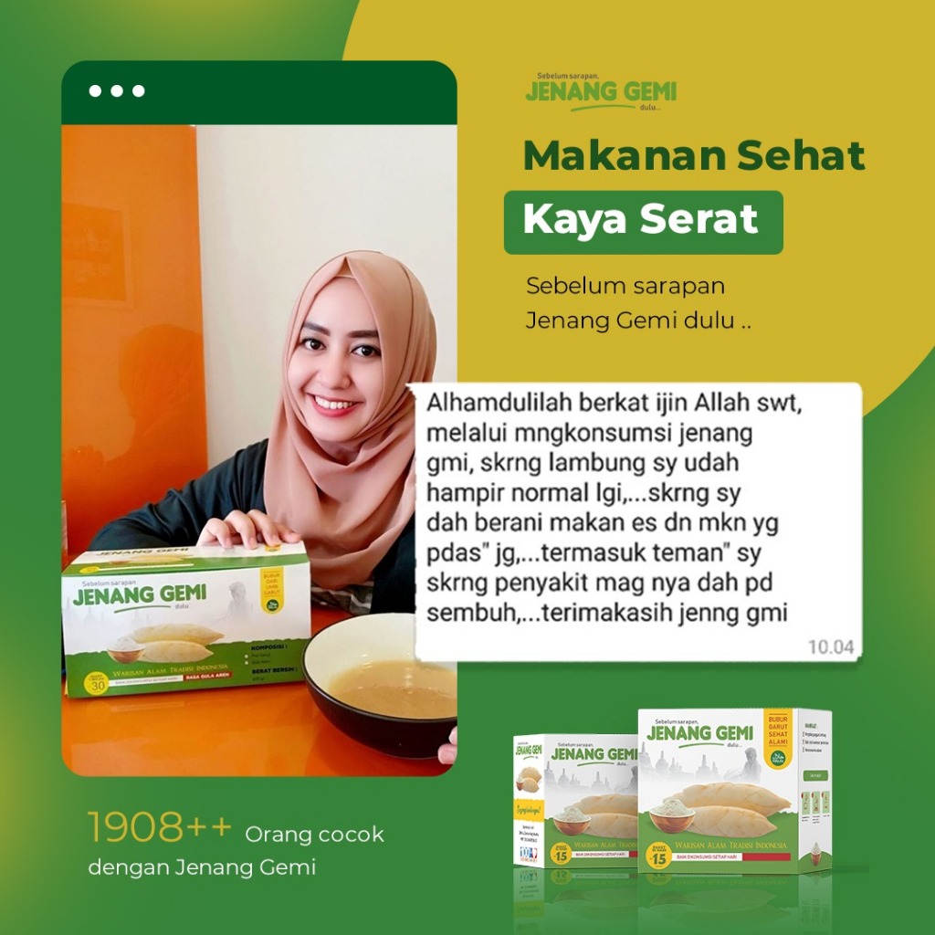 

Jenang Gemi Bubur Umbi Garut Obat Asam Lambung Maag Gerd - Rasa Original Vanilla Klepon Gula Aren