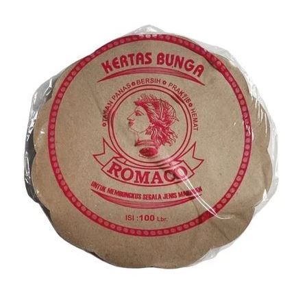 [100 Lembar] Kertas Nasi Bunga Bulat Romaco / Kertas Nasi Alas Piring Rotan Bunga Bulat