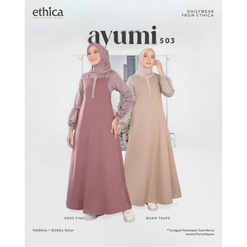 BAJU GAMIS ETHICA | AYUMI 503 ROSE PINK, WARM TAUPE