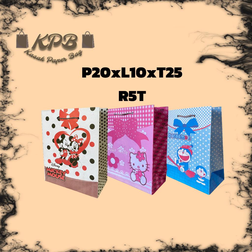 

(12 Pcs) Paper bag polos / motif murah / tas belanja / kantong souvenir / 20X25X10