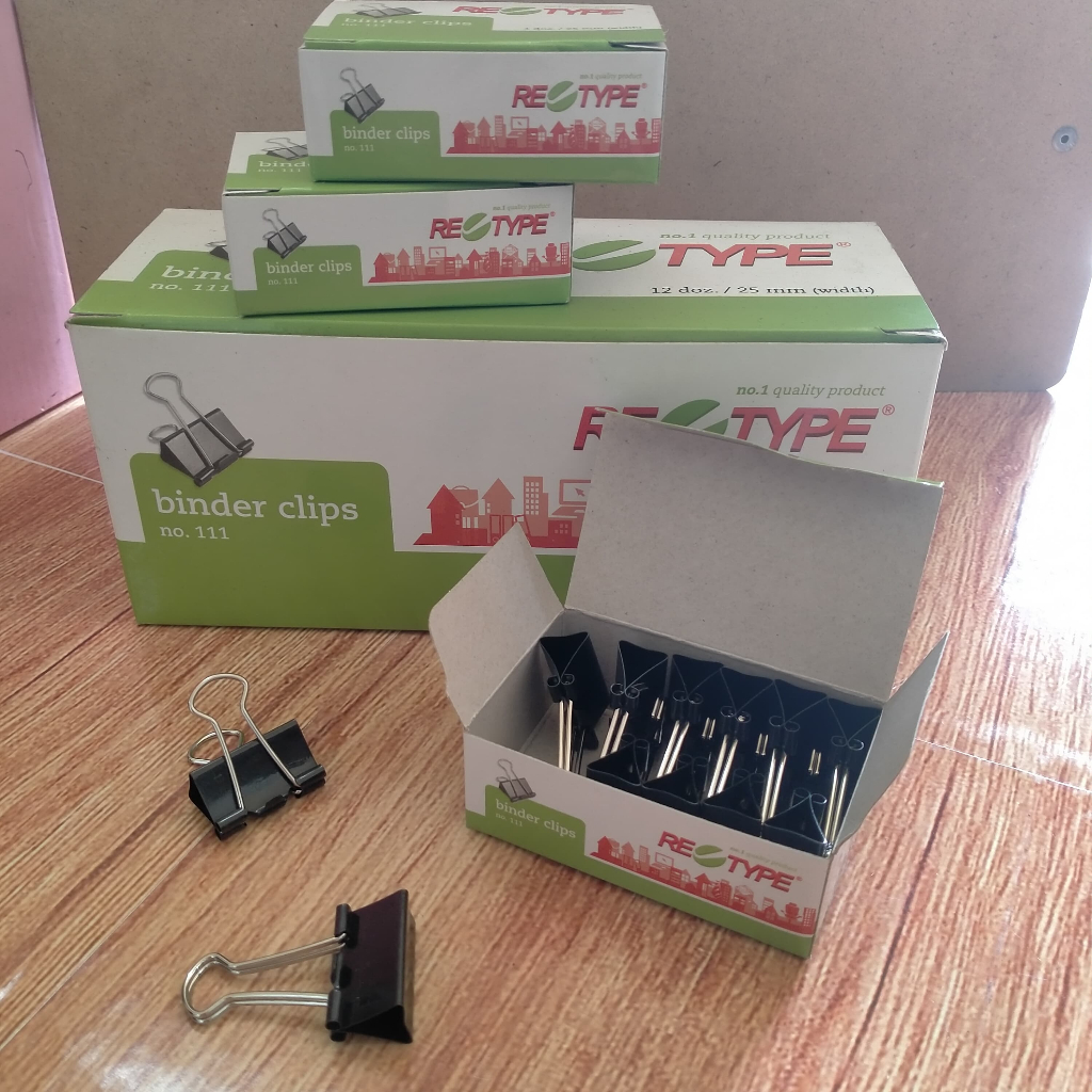 

144 pcs BINDER clip no 111 Retype Binder Clip RETYPE murah GROSIR pENJEPIT KERTAS
