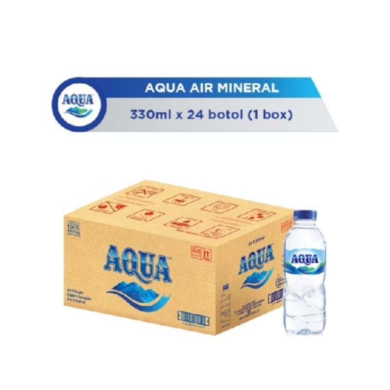 

Aqua mini 330 ml isi 24 botol per dus