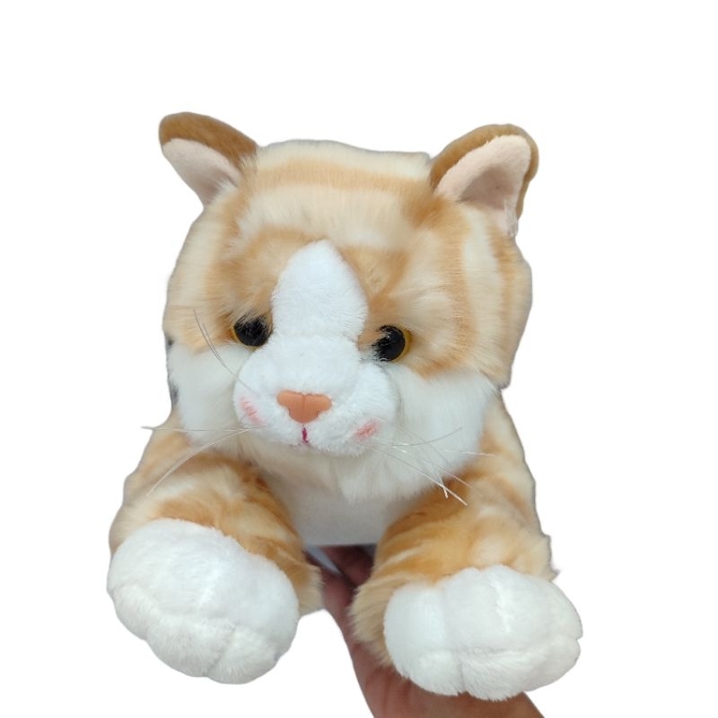 Boneka Lying Cat Belang Lembut Lucu