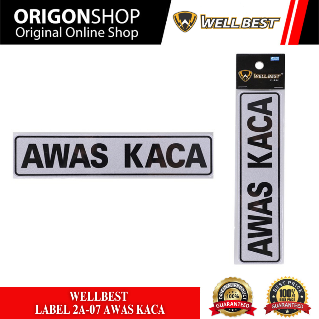 

WELLBEST Label 2A-07 Awas Kaca / Label Stiker
