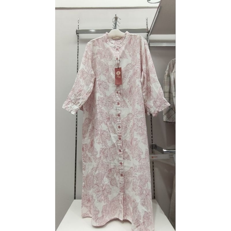 triset atasan/tunik/dress wanita motif bunga (kancing hidup)