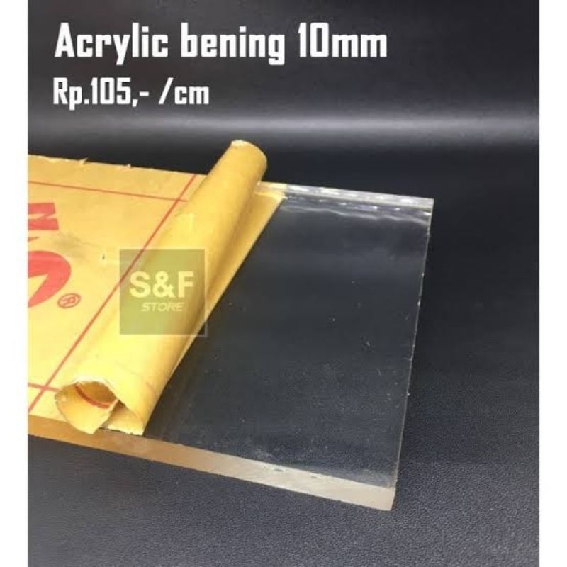 Akrilik bening 10mm 10x40 perlembar