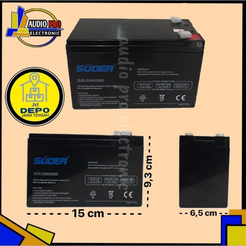 ACCU AKI KERING BATERAI 12VOLT 9AMPERE SUOER
