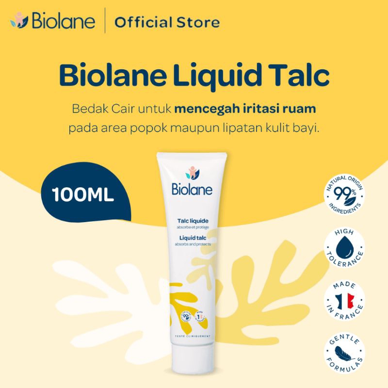 Biolane Liquid Talc 100ml - Bedak Cair Pencegah Iritasi Ruam Popok Bayi