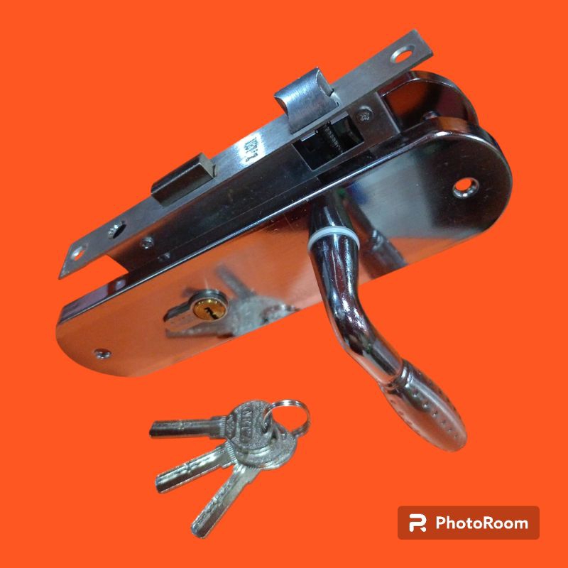 Netz Selot Kunci Pintu Bulat Bintik Set Komplit Tanggung Gagang