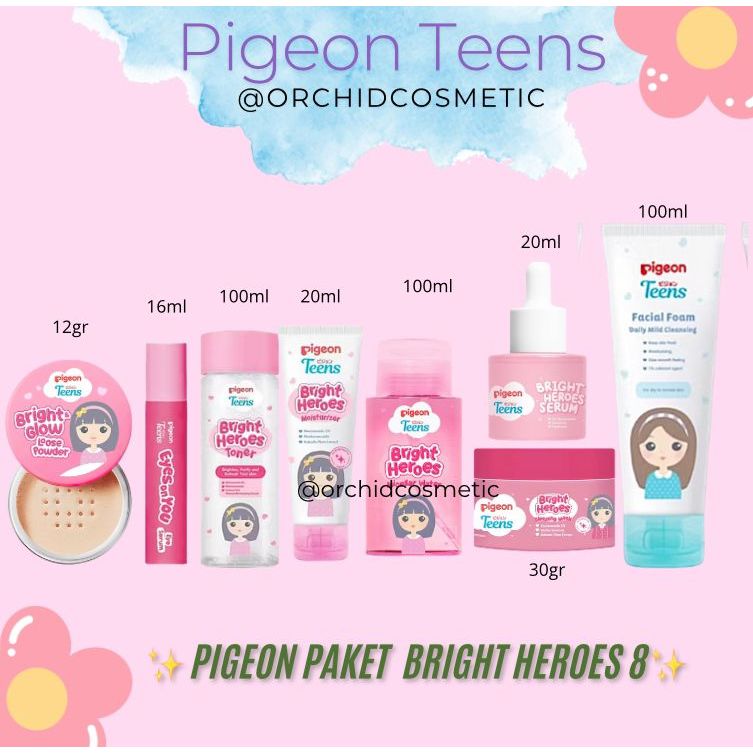 Pigeon Teens Paket /Pigeon Skincare Kulit Remaja Acne Brightening Glowing Face /Pigeon Skincare