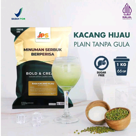 

Powder Drink JPS Bubuk Minuman Rasa KACANG HIJAU PLAIN 1Kg