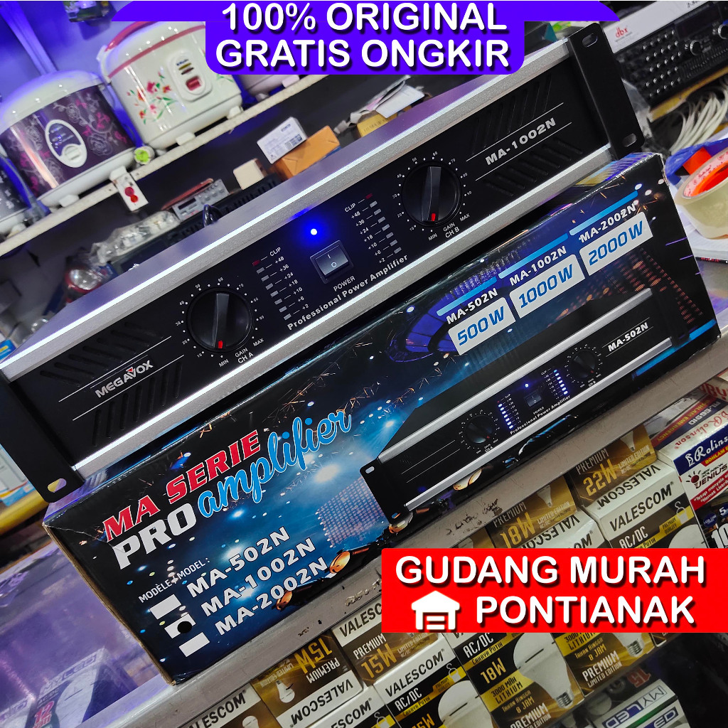 POWER AMPLIFIER MEGAVOX MA 1002 2002 502 BARU AMPLI MEGAVOX MA 1002N 2002N 502N MA1002 MA2002 MA502