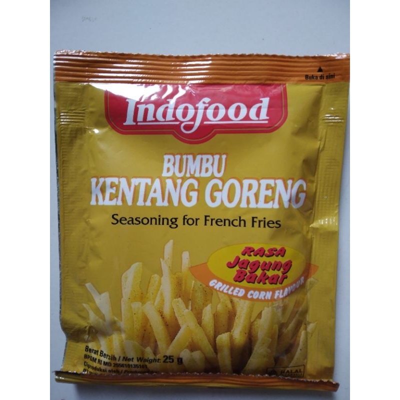 

Indofood Bumbu Kentang Goreng Rasa Jagung Bakar Kemasan 25 Gram