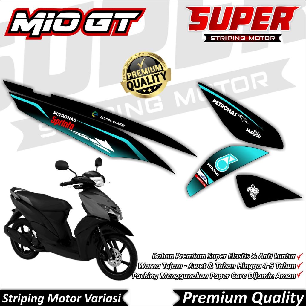 Stiker Mio GT Anti Luntur keren Striping Mio GT Striping Yamaha MIo GT Petronas