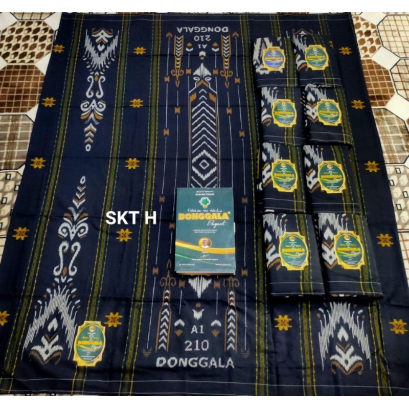 SARUNG DONGGALA ORIGINAL SONGKET HITAM NON SUTRA (RAYON)