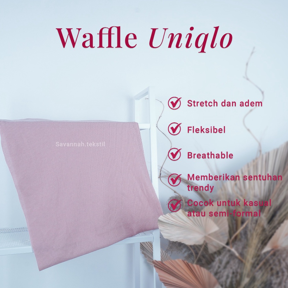 KODE J56B Bahan Kain Knit Waffle Uniqlo Premium Spandex Kaon Knitting ecer per kilogram