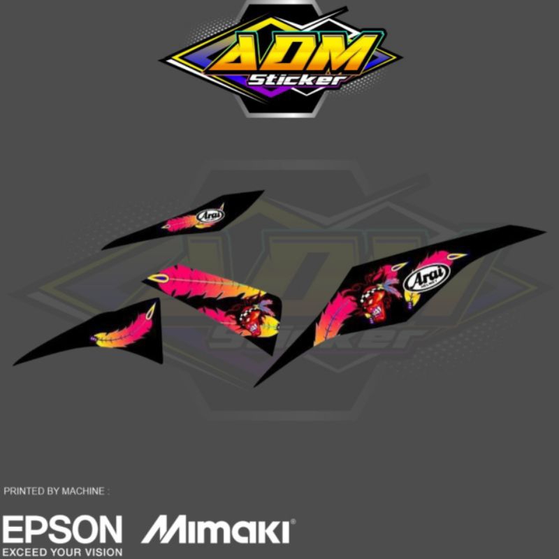 STRIPING STICKER TRANSPARAN MIO M3 CUSTOM DAYAK ARAI