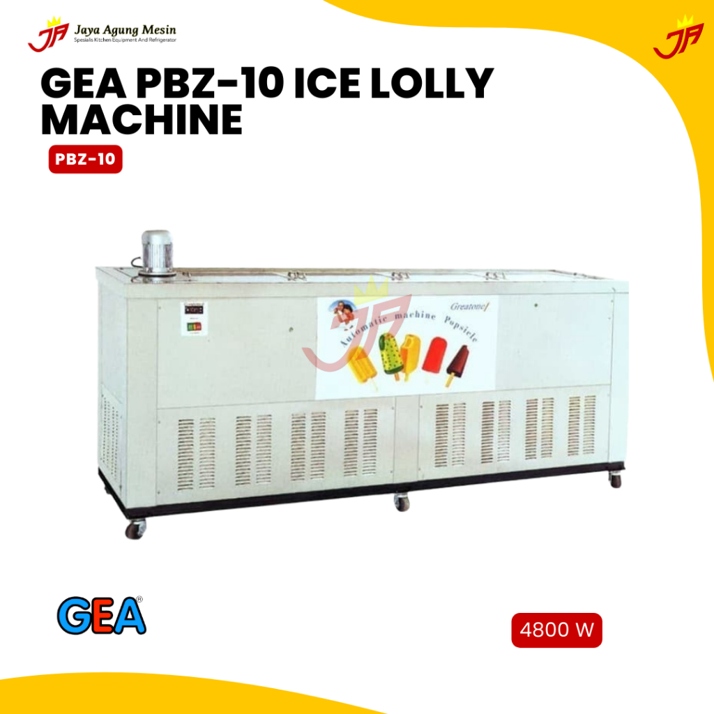 GEA Mesin Es Loli PBZ-10 Kapasitas 800 Pcs/Batch - Ice Lolly Machine Stainless Steel
