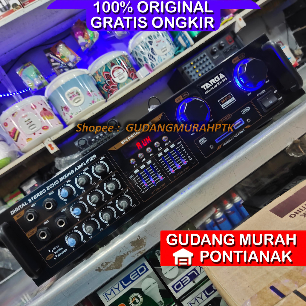Amplifier TARGA Digital Echo Mixer POWER BLUETOOTH Equalizer 4 Slot Mic KA 339