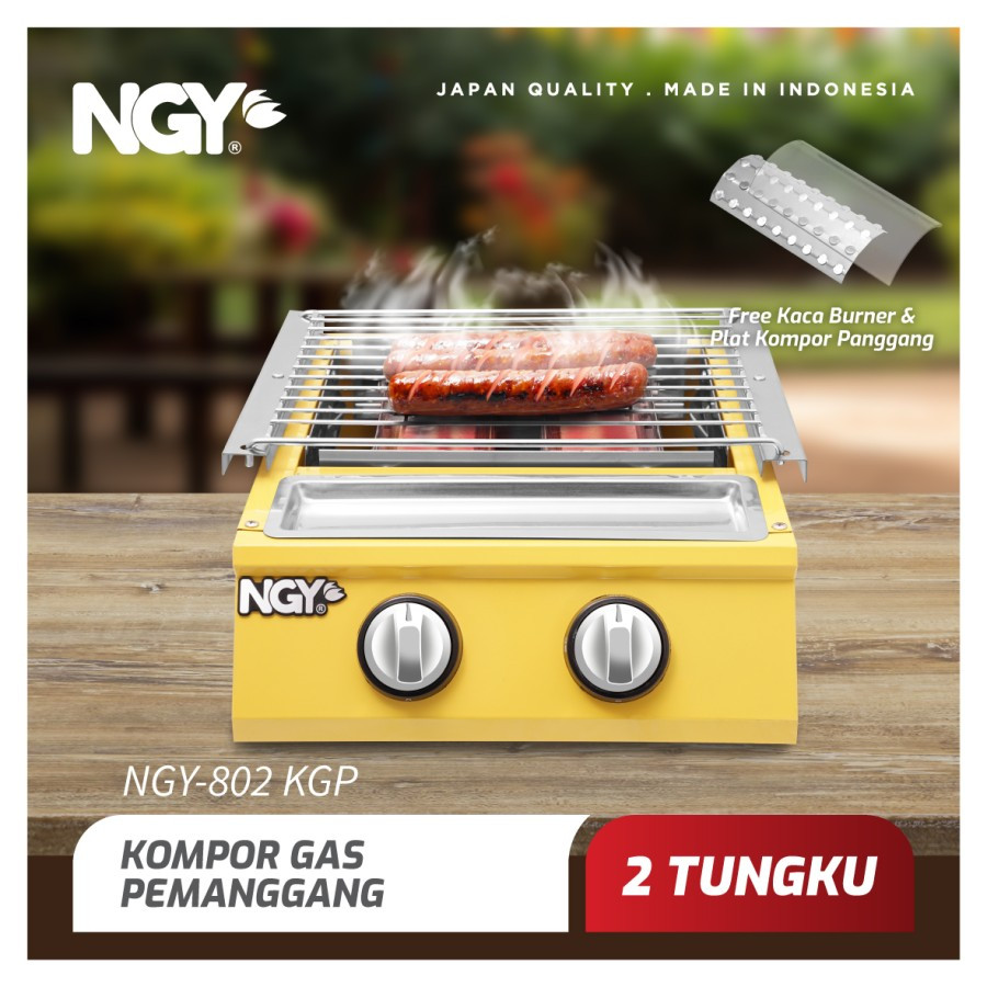 NGY Gas BBQ Griller Duo / Kompor Gas 2 Tungku | NGY-802KGP