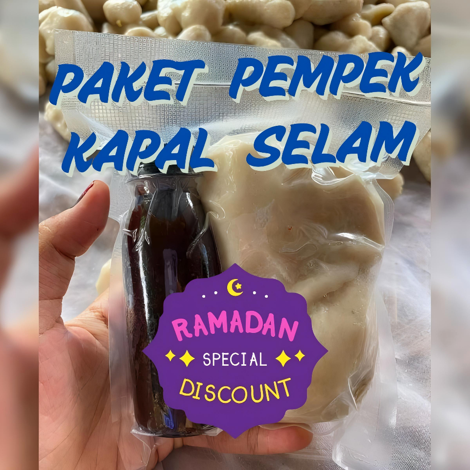 

Paket murah pempek kapal selam ikan asli, vakum, frozen asli palembang