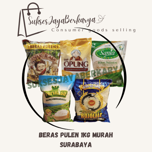 

Beras Pulen 1kg murah Surabaya/ Beras pulen 1kg ready Surabaya