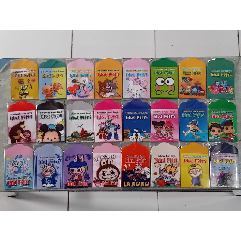 

Amplop Lebaran Medium / Motif Kartun ( Labubu , Spongebob dll )