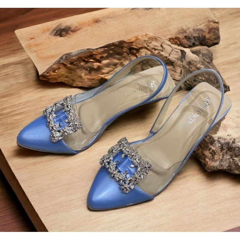Sandal Wanita Heels Hak Kaca 5cm Sendal Premium Kekinian 2025