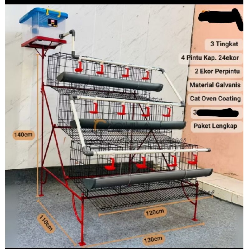 kandang ayam galvanis untuk ternak skala rumahan 4pintu isi 8ekor ayam petelur