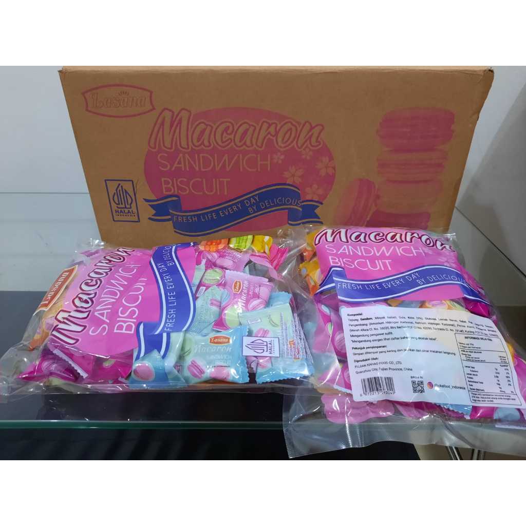 

LASANA Macaron Sandwich Biscuit HALAL Isi 50 Pcs 300gr