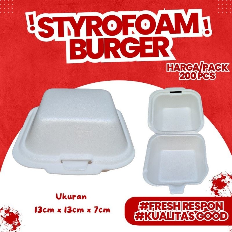 Styrofoam Foam Gabus Box Burger Isi 200