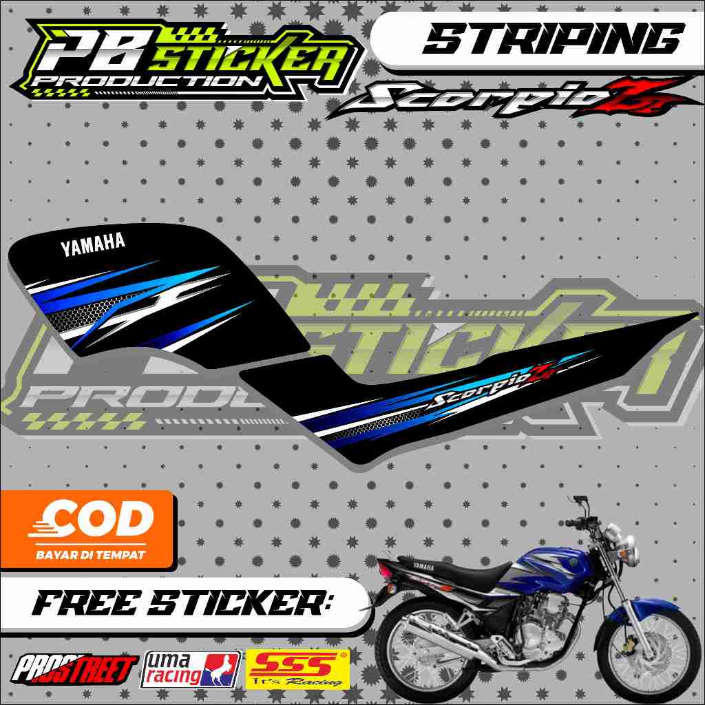 STRIPING VARIASI YAMAHA SCORPIO Z / STICKER LIST VARIASI SCORPIO Z