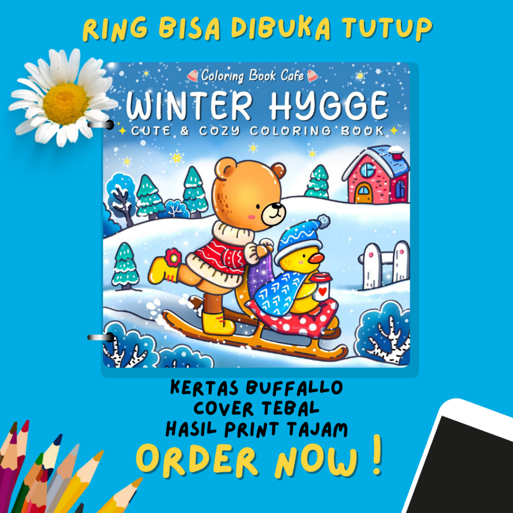 

UNOFFICIAL!! Buku Mewarnai - Winter Hygge Coloring Book untuk anak dan dewasa 33 halaman