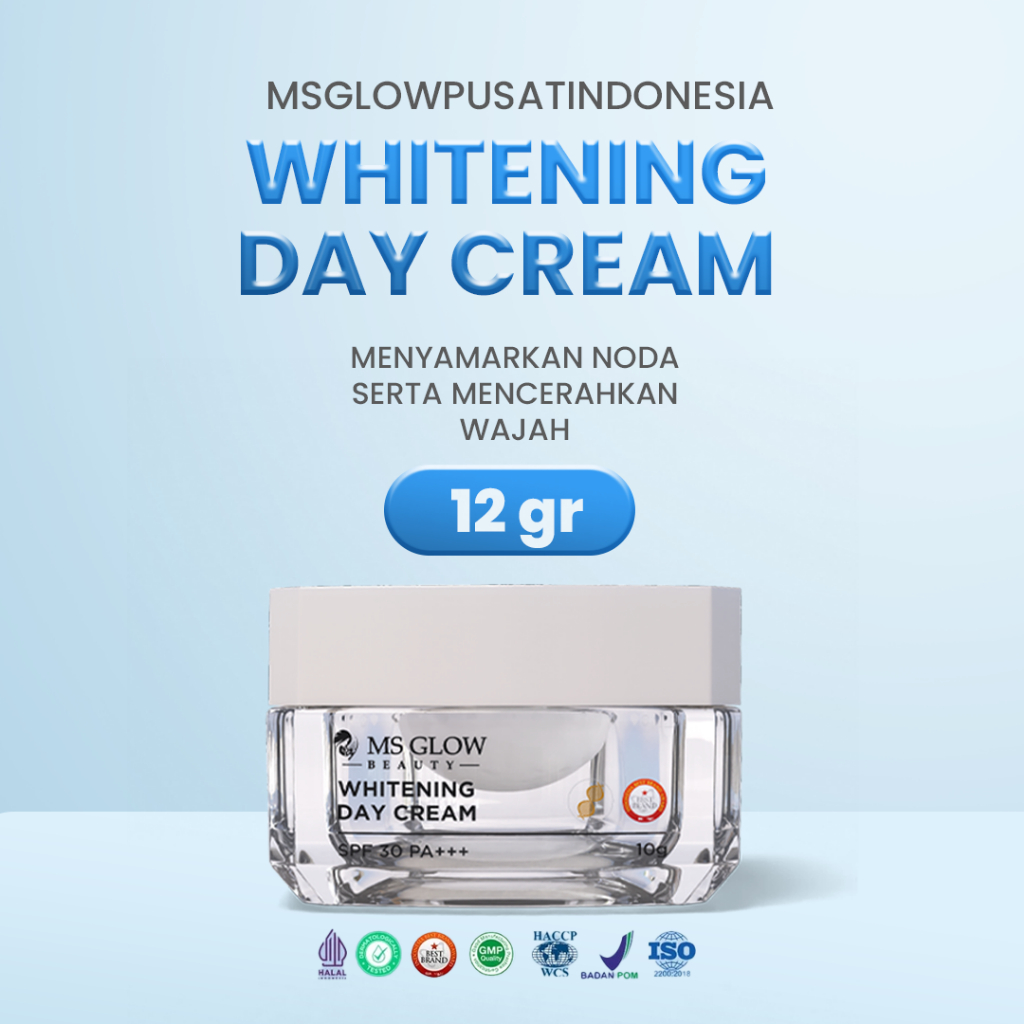 MS GLOW - WHITENING DAY CREAM - 12 GR - ORIGINAL 100% BPOM
