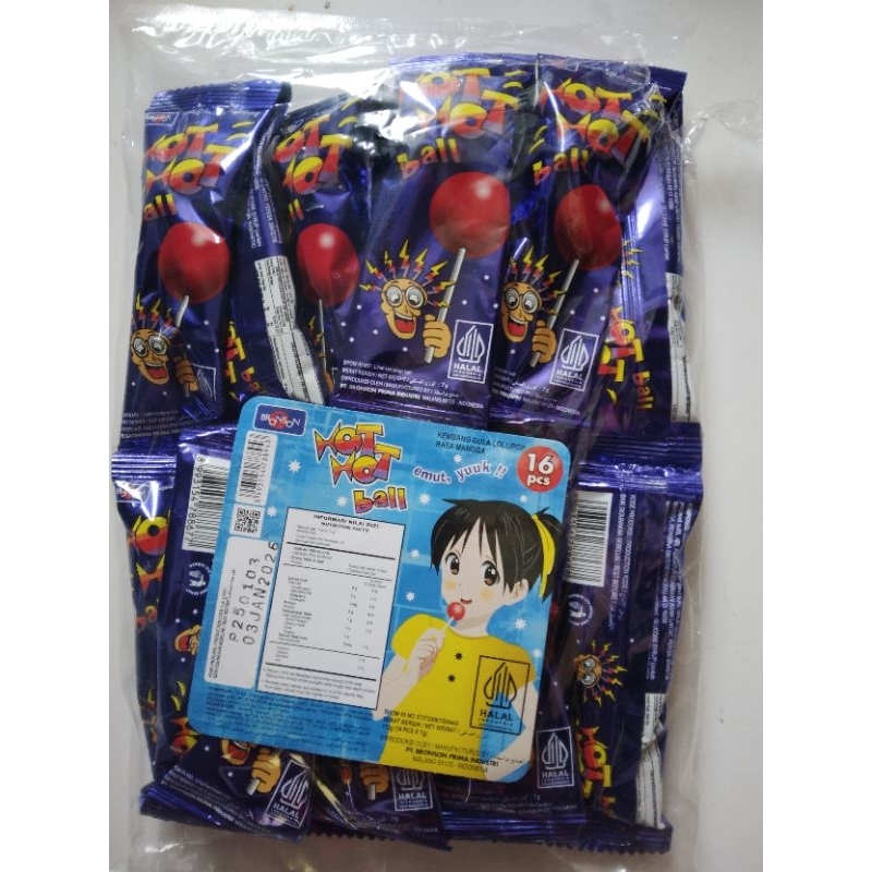 

Permen Hot Pop Ball Kemasan 1 Pack isi 16 Pcs